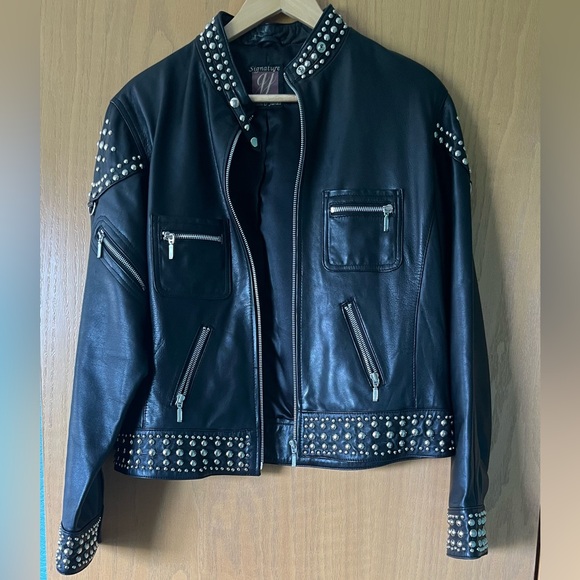 Gordon & James Signature Studded Black Leather Jacket. - Picture 2 of 9